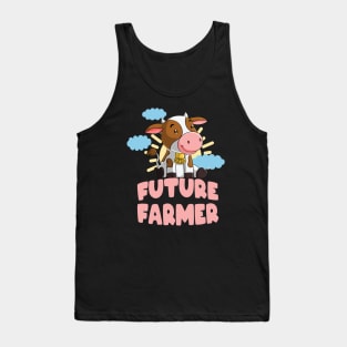 Future Farmer cute Cow Farm Kids Tank Top